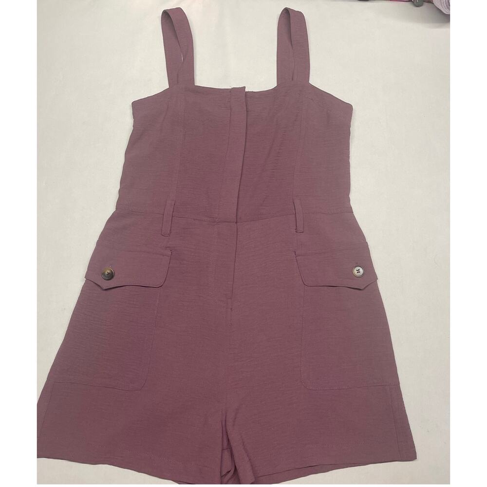 Bishop + Young "Kiera" Plum Fig Utility Romper Size Large